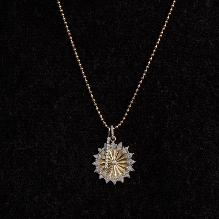 14 Karat White Gold and Diamond Single Line Pendant RACHEL LYNN CHICAGO Necklaces