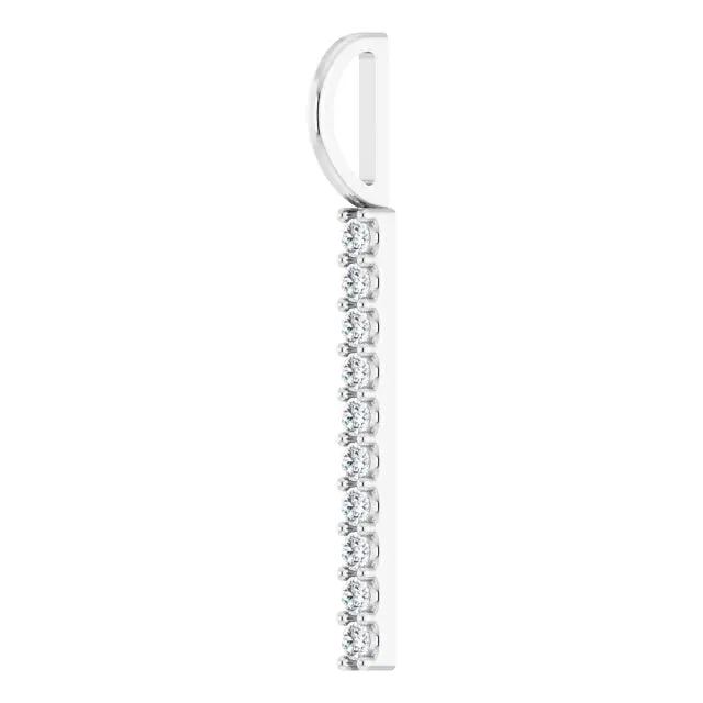 14 Karat White Gold and Diamond Single Line Pendant RACHEL LYNN CHICAGO Necklaces