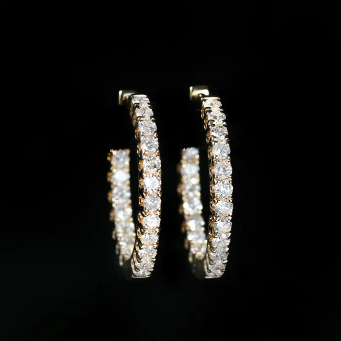 14K Yellow Gold 100 CTW Diamond Inside Out Hoop Earrings Jayme Gillette Earrings 14K Yellow Gold 100 CTW Diamond Inside Out Hoop Earrings Jayme Gillette Earrings