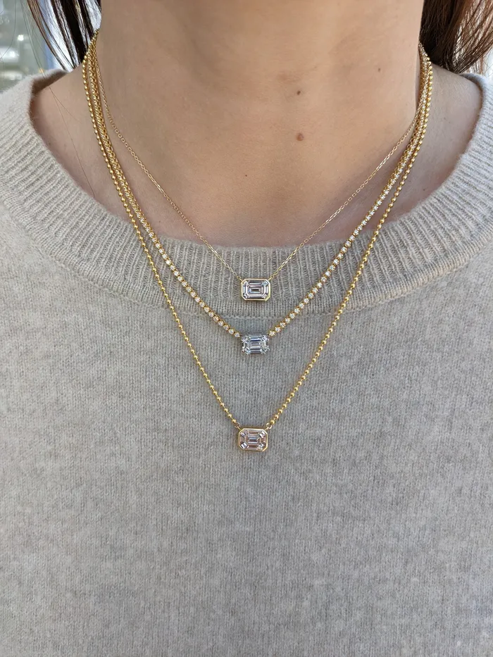 18 Karat Gold Mosaic Diamond Curb Chain Necklace RACHEL LYNN CHICAGO Necklaces