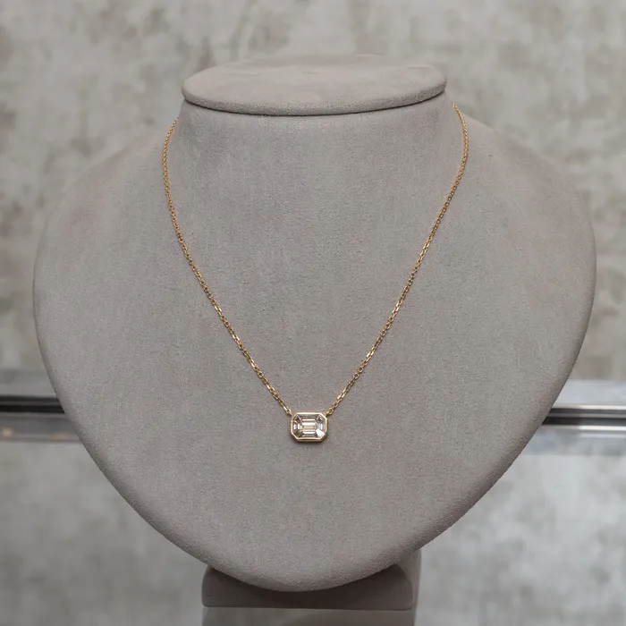 18 Karat Gold Mosaic Diamond Curb Chain Necklace RACHEL LYNN CHICAGO Necklaces