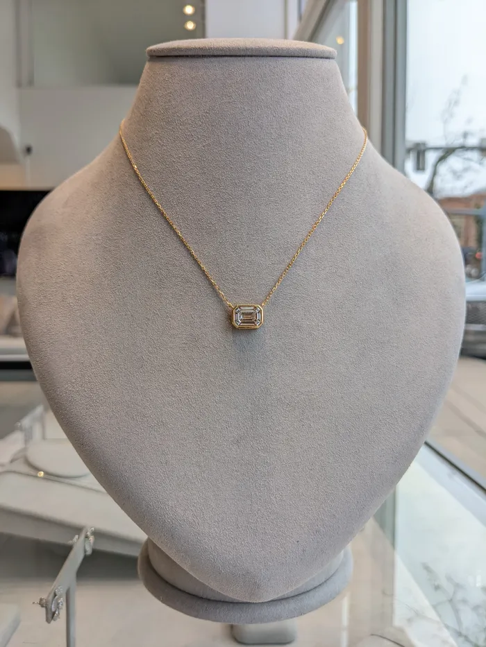 18 Karat Gold Mosaic Diamond Curb Chain Necklace RACHEL LYNN CHICAGO Necklaces