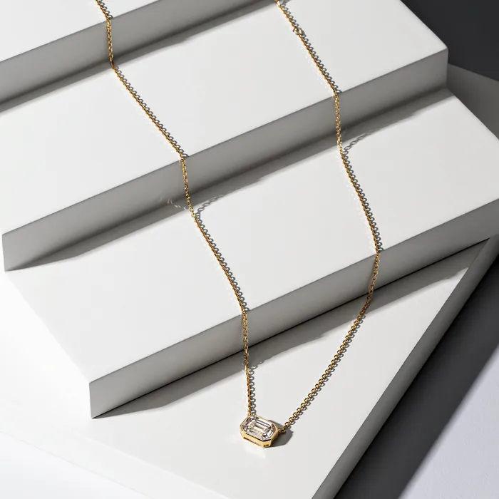 18 Karat Gold Mosaic Diamond Curb Chain Necklace RACHEL LYNN CHICAGO Necklaces