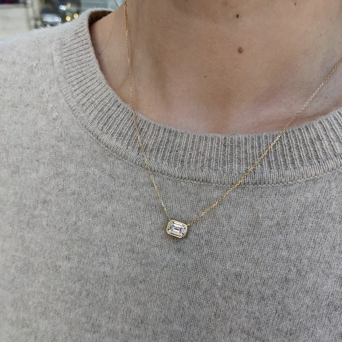 18 Karat Gold Mosaic Diamond Curb Chain Necklace RACHEL LYNN CHICAGO Necklaces