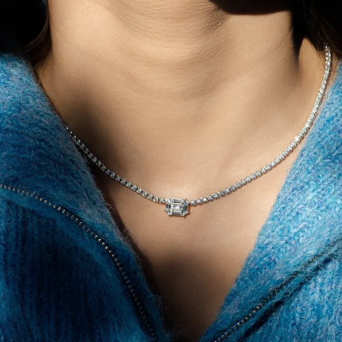 18 Karat White Gold Mosaic 425cts Diamond 1600 Tennis Necklace RACHEL LYNN CHICAGO Necklaces