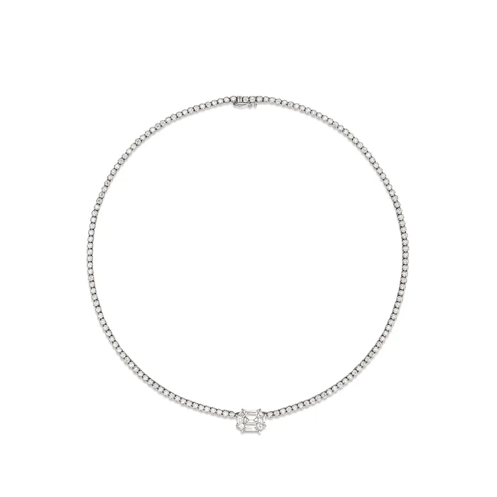 18 Karat White Gold Mosaic 425cts Diamond 1600 Tennis Necklace RACHEL LYNN CHICAGO Necklaces