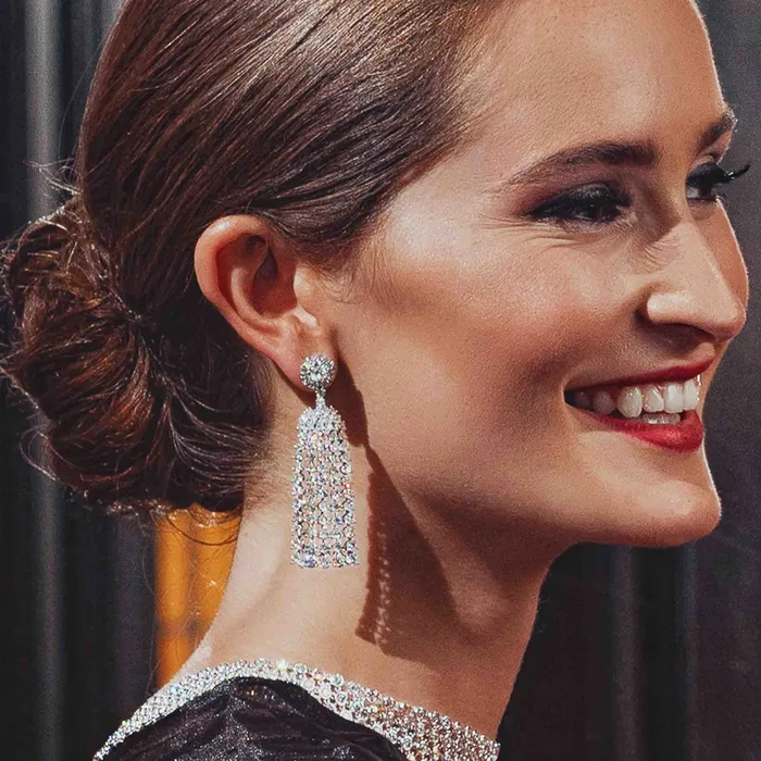 1954 Carat Diamond Chandelier Earrings Stephen Silver Fine Jewelry Earrings