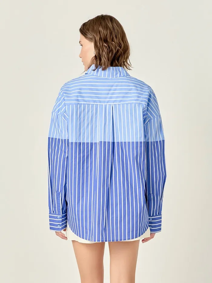 27 August Apparel IncEnglish FactoryEndless Rose Earrings Ellie Colorblock Shirt