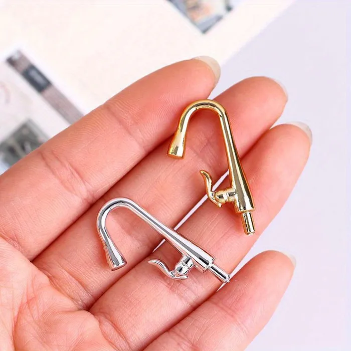 2pcs1 Set Deluxe Gold and Silver Single Head Faucet 112 Scale Dollhouse Accessory Miniatures by NC Earrings
