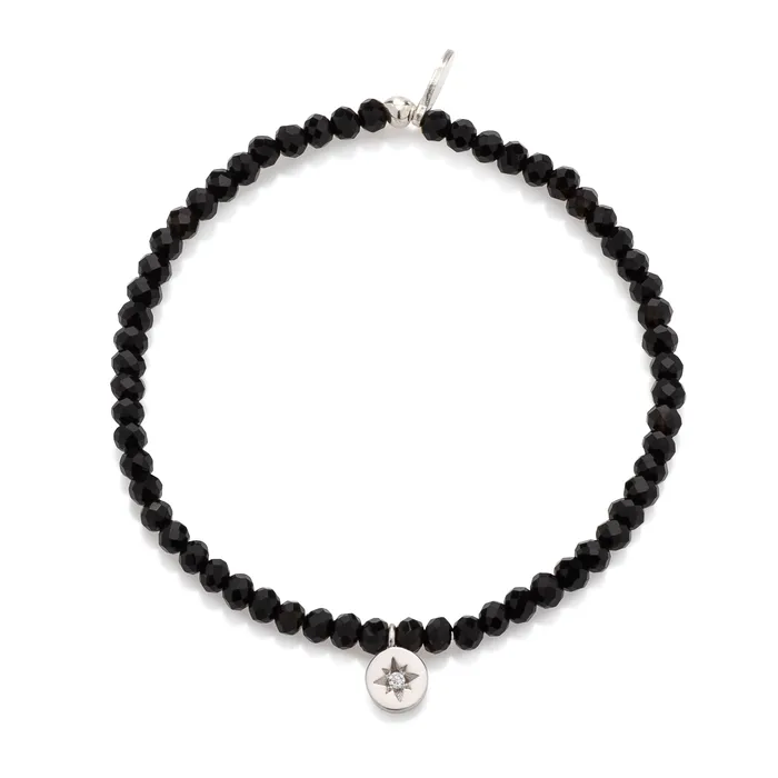 4mm Black Crystal and Satin Silver CZ Charm Bracelet RACHEL LYNN CHICAGO Bracelets 4mm Black Crystal and Satin Silver CZ Charm Bracelet RACHEL LYNN CHICAGO Bracelets