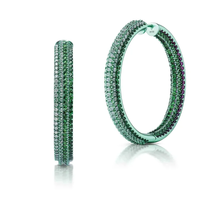 672 Carat Tsavorite Garnet Inside Out Hoop Earrings Stephen Silver Fine Jewelry Earrings 672 Carat Tsavorite Garnet Inside Out Hoop Earrings Stephen Silver Fine Jewelry Earrings