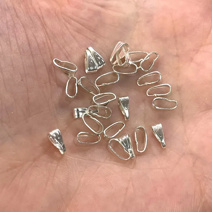 7mm Silver Plated Pendant Bail Silver Pinch Bail Pendant Connectors Necklace Findings 10 pcs in a pack Peppy Beads Necklaces 7mm Silver Plated Pendant Bail Silver Pinch Bail Pendant Connectors Necklace Findings 10 pcs in a pack Peppy Beads Necklaces