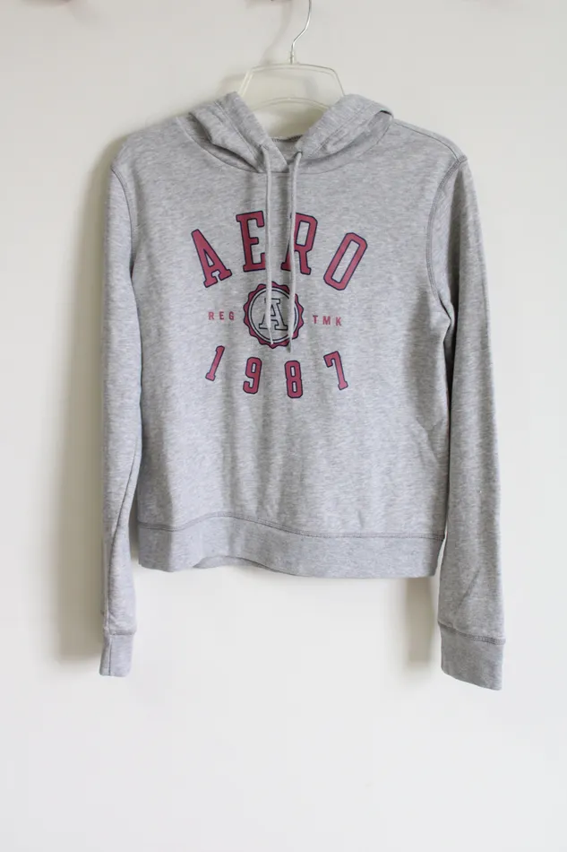Aeropostale Aeropostale Gray Soft Logo Hoodie S Earrings