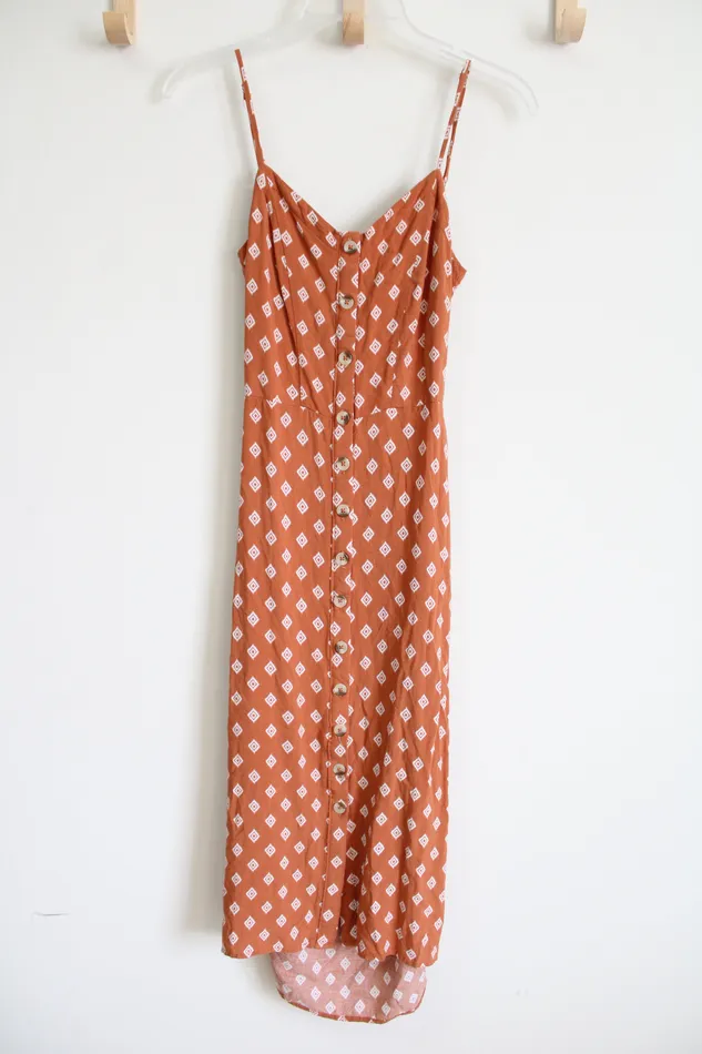 Aeropostale Earrings Aeropostale Orange Midi Button Down Dress XS