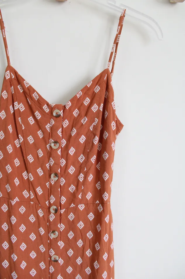 Aeropostale Earrings Aeropostale Orange Midi Button Down Dress XS