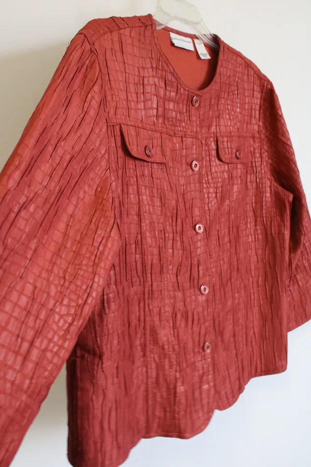 Alfred Dunner Alfred Dunner Terracotta Orange Light Jacket 14 Necklaces