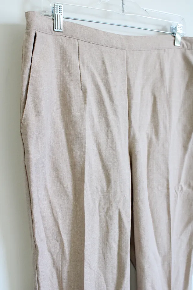 Alfred Dunner Earrings Alfred Dunner Tan Woven Pant 16W