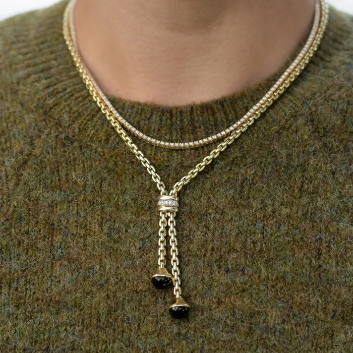 All The Way Yellow Gold 165cts Diamond 1600 Tennis Choker Necklace RACHEL LYNN CHICAGO Necklaces