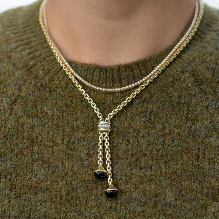 All The Way Yellow Gold 165cts Diamond 1600 Tennis Choker Necklace RACHEL LYNN CHICAGO Necklaces