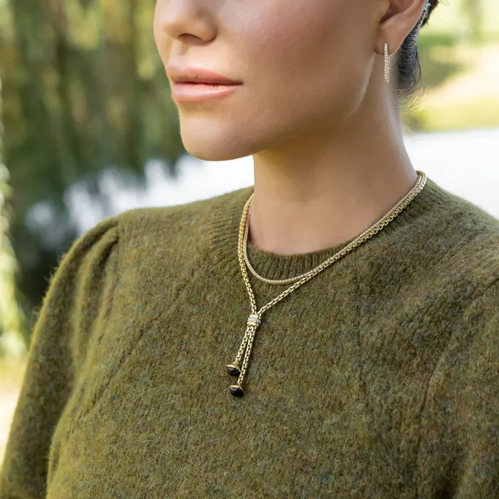 All The Way Yellow Gold 165cts Diamond 1600 Tennis Choker Necklace RACHEL LYNN CHICAGO Necklaces