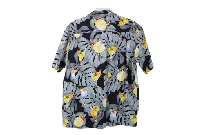 Aloha Republic Aloha Republic Monstera Print Shirt L Earrings