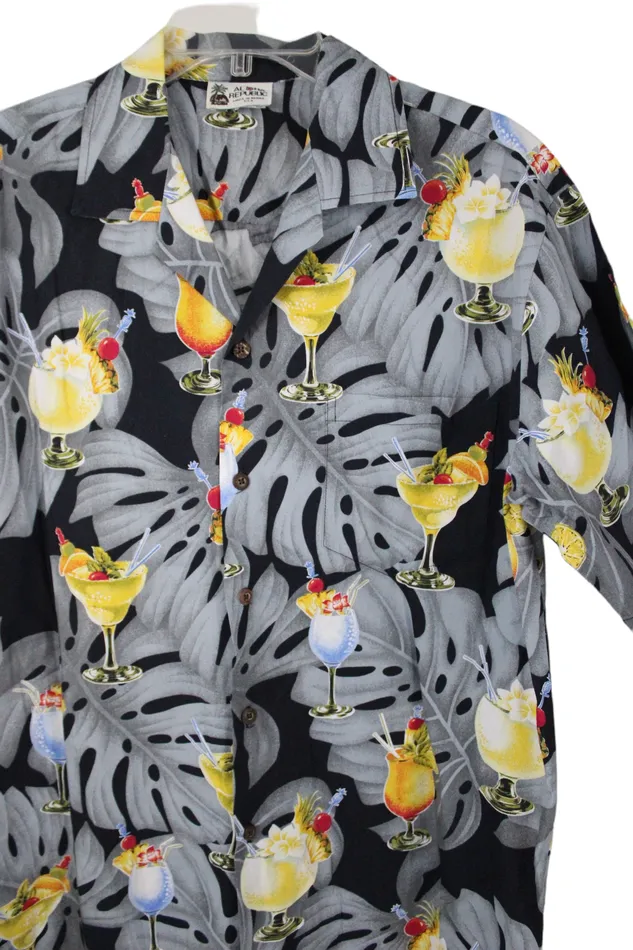 Aloha Republic Aloha Republic Monstera Print Shirt L Earrings