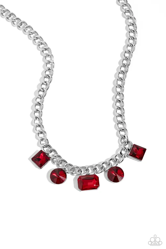 Alternating Audacity Red Paparazzi Accessories Earrings
