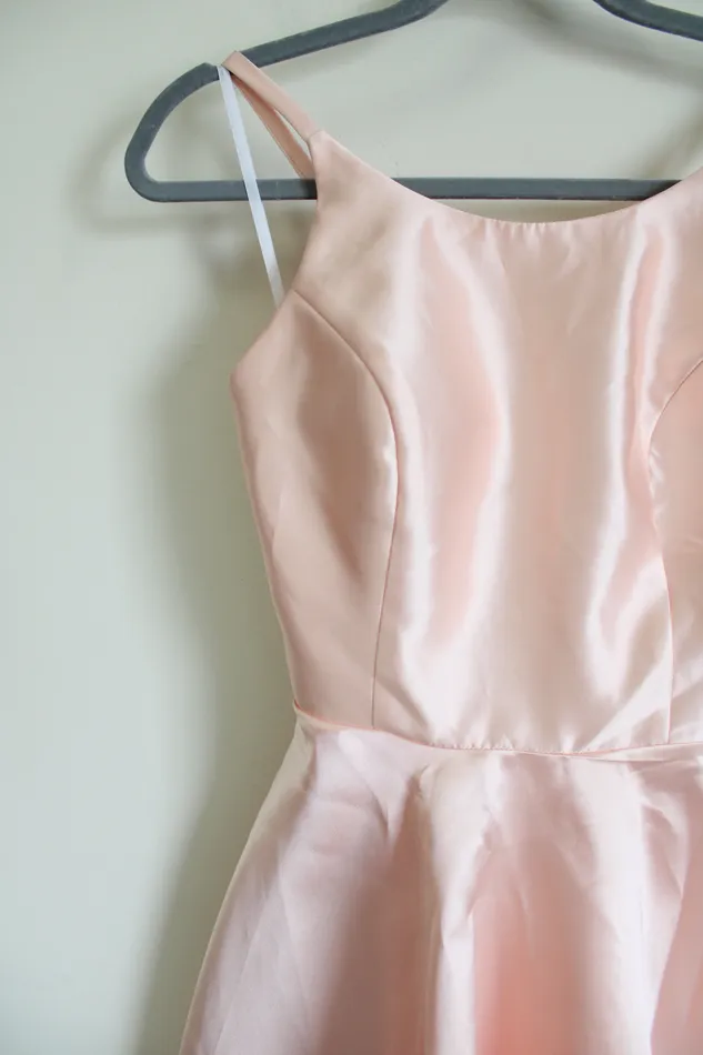 Alyce Earrings NEW Aylce Paris Shell Peach Pink Taffeta Dress 8