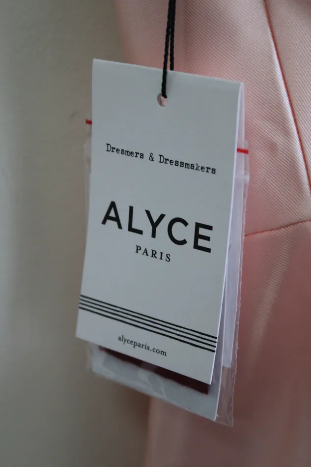 Alyce Earrings NEW Aylce Paris Shell Peach Pink Taffeta Dress 8