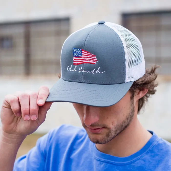 American Flag Trucker Hat Old South Apparel Earrings