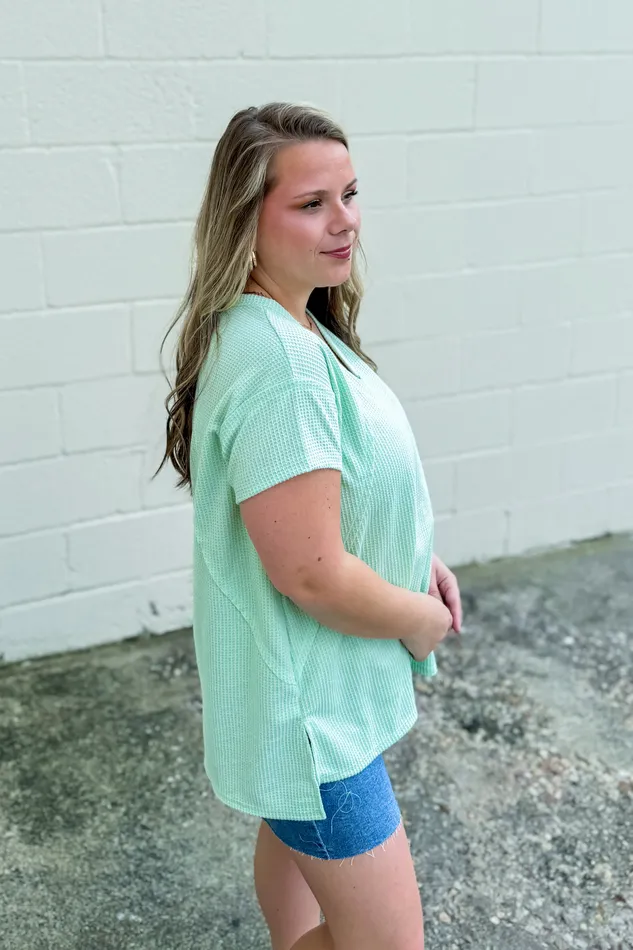 Andree By Unit Earrings Cole VNeck Dolman Top Sage