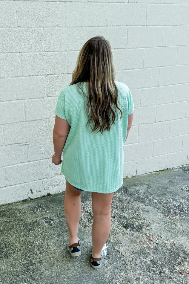 Andree By Unit Earrings Cole VNeck Dolman Top Sage