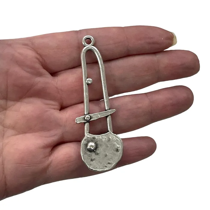 Antique Silver Plated Rustic Dangle Charm Peppy Beads Earrings