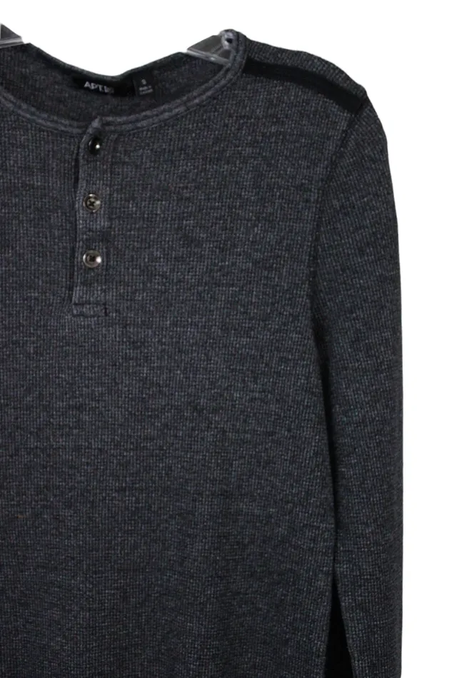 APT9 Earrings Apt9 Gray Waffle Knit Shirt S