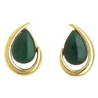 ARIKINEWZEALAND Earrings Ariki 22K Gold Nephrite Jade Teardrop Earrings