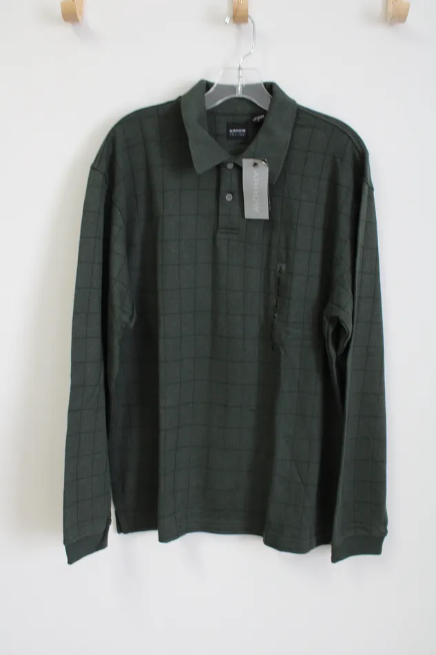 Arrow Earrings NEW Arrow Green Windowpaine Long Sleeved Shirt L