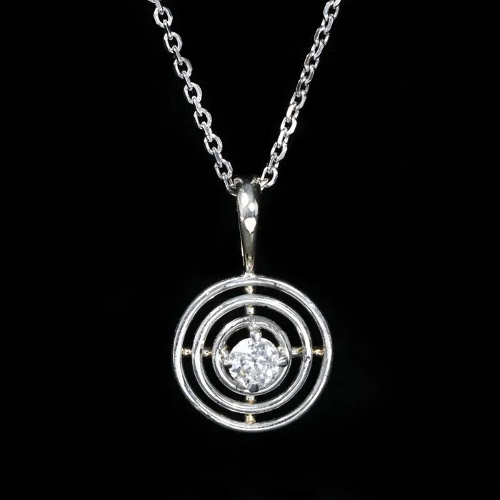 Auric Enterprises Necklaces Art Deco 015 Carat Old Mine Cut Diamond Pendant