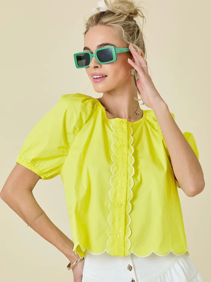 Aurora Poplin Top Day Moon Earrings