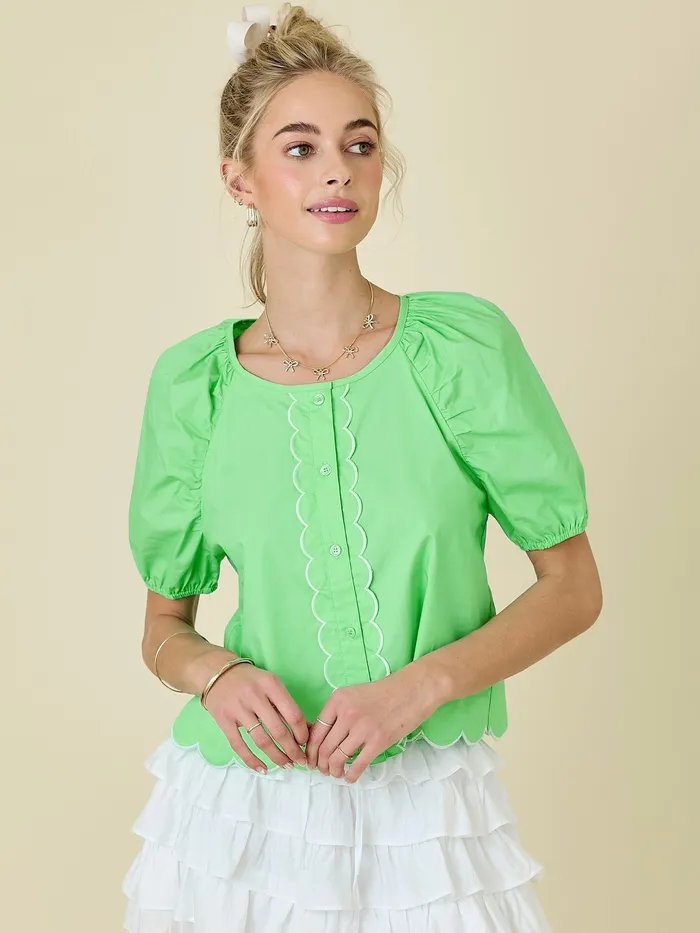 Aurora Poplin Top Day Moon Earrings