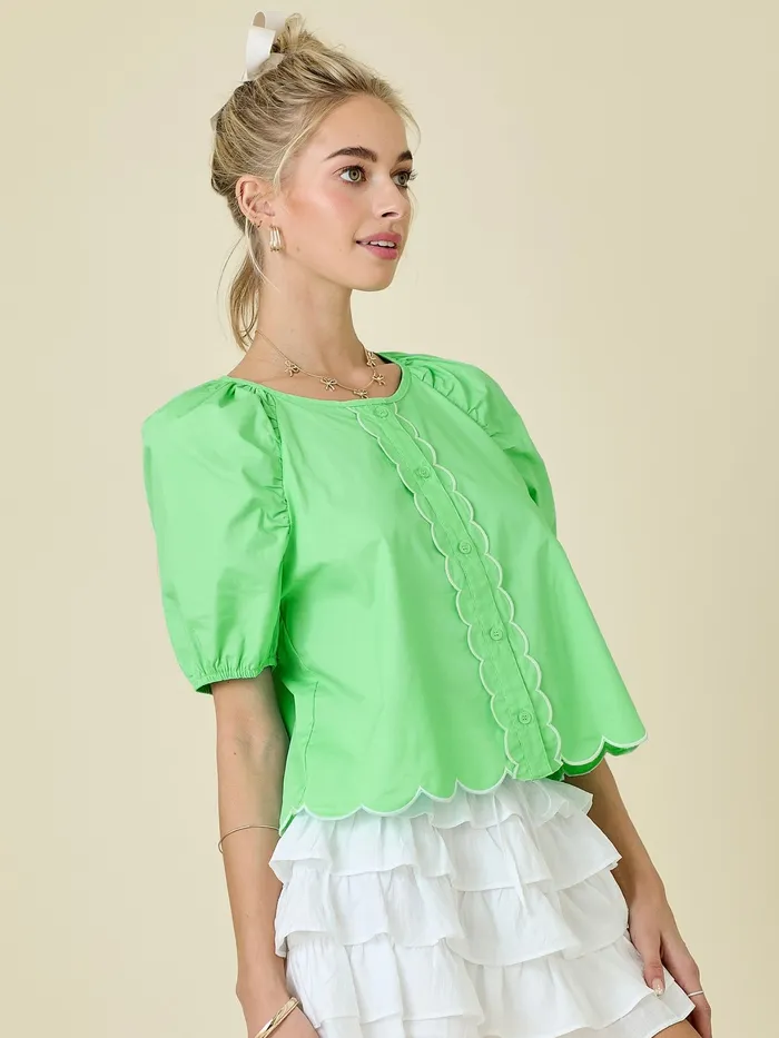 Aurora Poplin Top Day Moon Earrings