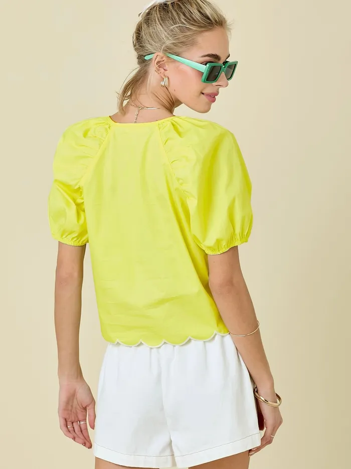 Aurora Poplin Top Day Moon Earrings