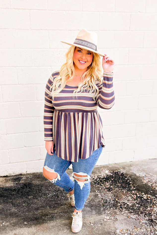 BE Stage Necklaces Wont Let You Down Stripe Babydoll Top