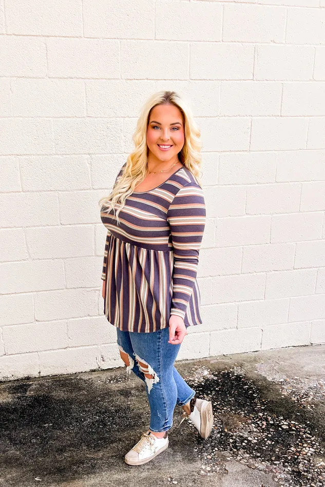 BE Stage Necklaces Wont Let You Down Stripe Babydoll Top