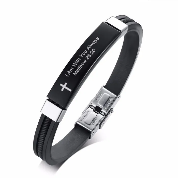 Bible Verse Bracelet br Matthew 2820 Silicone Lords Guidance Bracelets