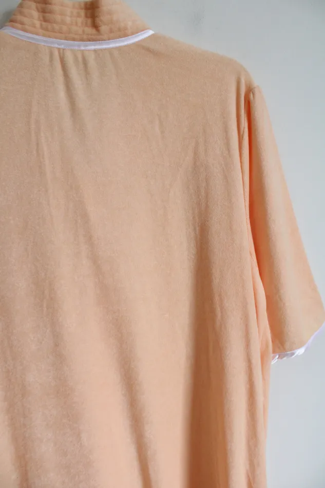 Blair Earrings Blair Peach Terrycloth Button Down Night Dress Mumu Robe L