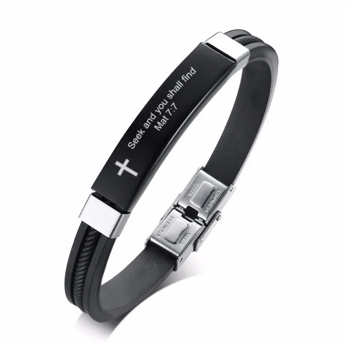 Bracelets Bible Verse Bracelet br Matthew 77 Silicone Lords Guidance