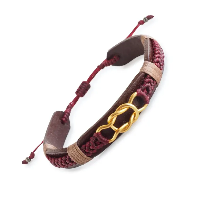 Bracelets Macrala Mens Infinity Knot Gold Bracelet