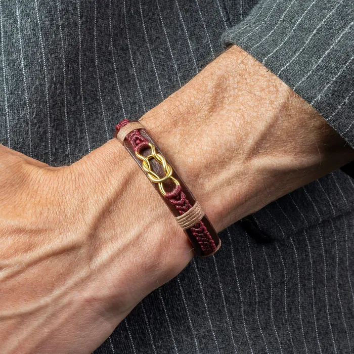 Bracelets Macrala Mens Infinity Knot Gold Bracelet