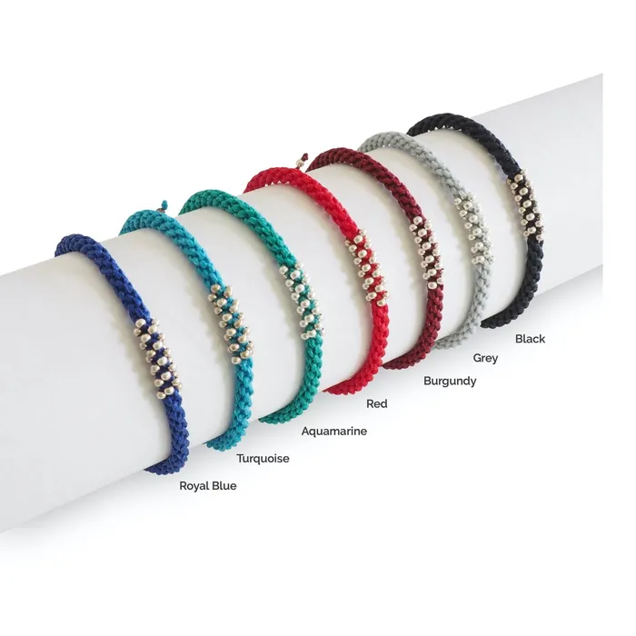 Bracelets Macrala Tramo Macrame Beaded Bracelet Silver