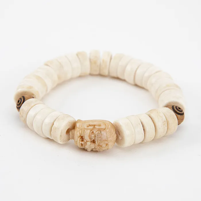 Bracelets Nirvana Mala Mahakala White Bone Bracelet